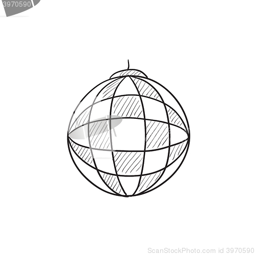 Image of Disco ball sketch icon.