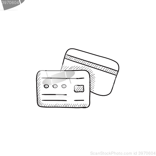 Image of Credit card sketch icon.