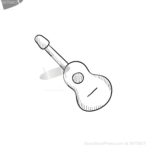 Image of Acoustic guitar sketch icon.