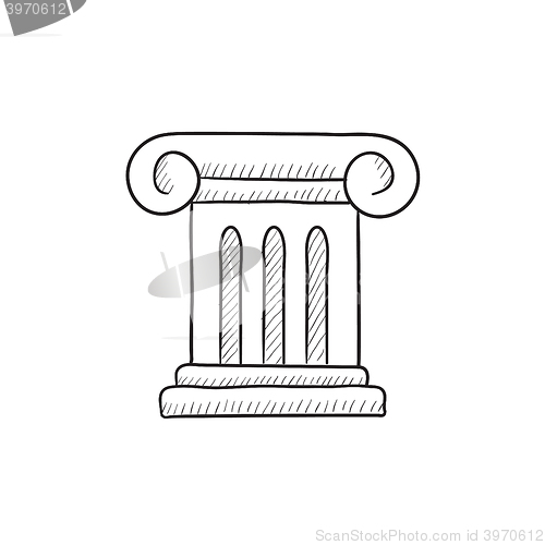 Image of Ancient column sketch icon.