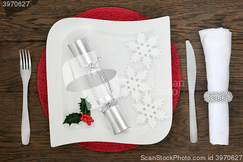 Image of Contemporary Christmas Table Setting