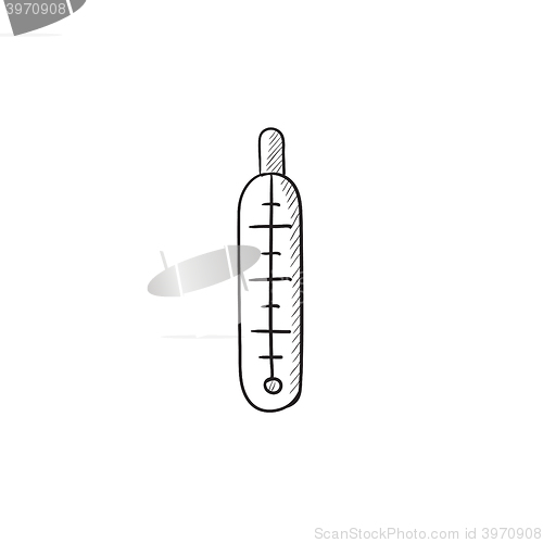 Image of Medical thermometer sketch icon.