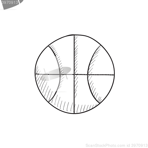 Image of Basketball ball sketch icon.