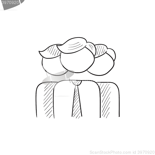 Image of Group of businessmen sketch icon.