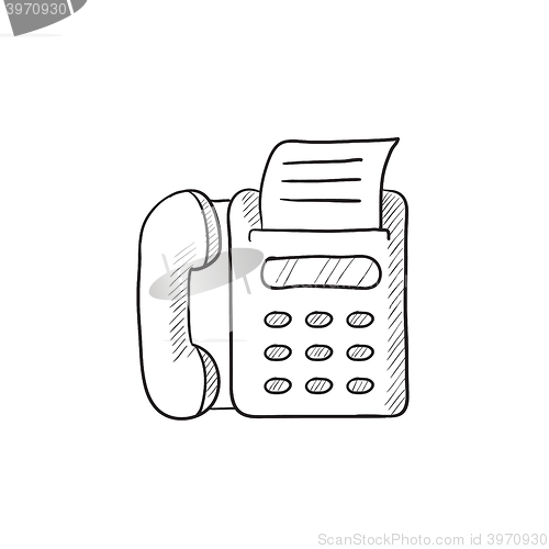 Image of Fax machine sketch icon.