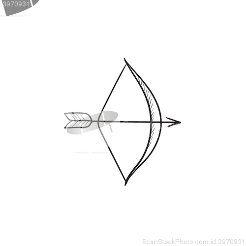 Image of Bow and arrow sketch icon.