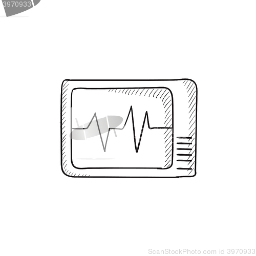 Image of Heart monitor sketch icon.