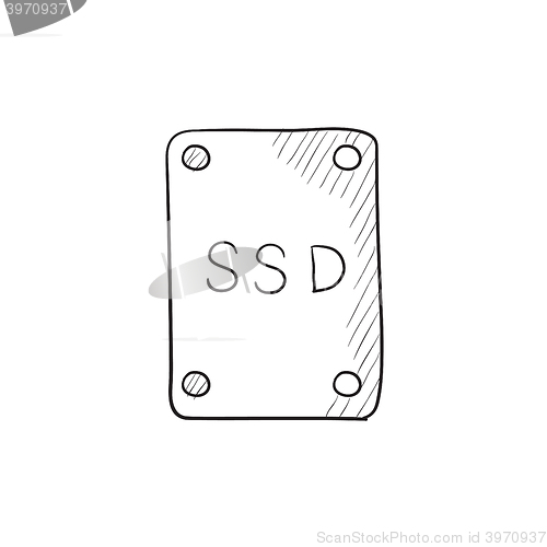Image of Solid state drive sketch icon.