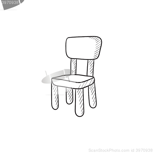 Image of Chair for children sketch icon.