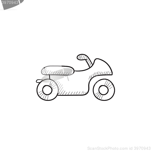 Image of Motorcycle sketch icon.