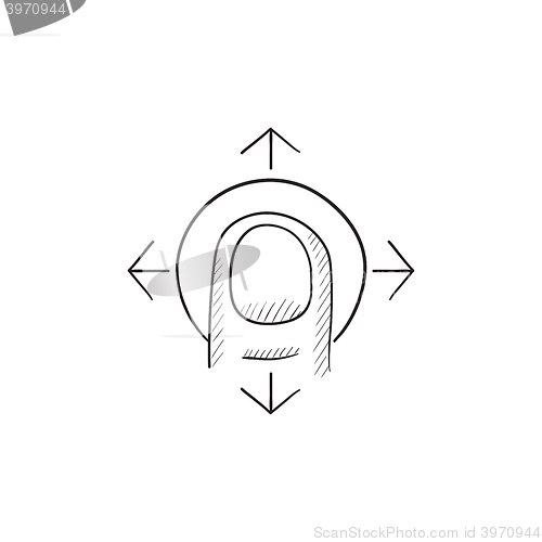 Image of Touch screen gesture sketch icon.