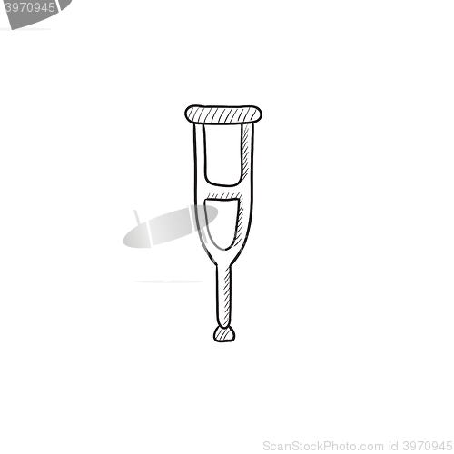 Image of Crutch  sketch icon.