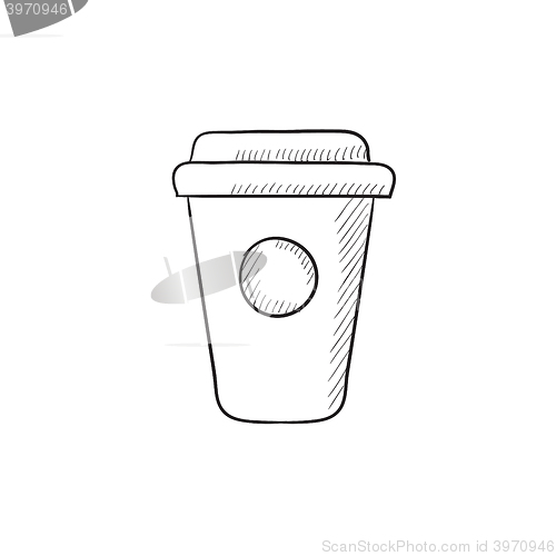 Image of Disposable cup sketch icon.