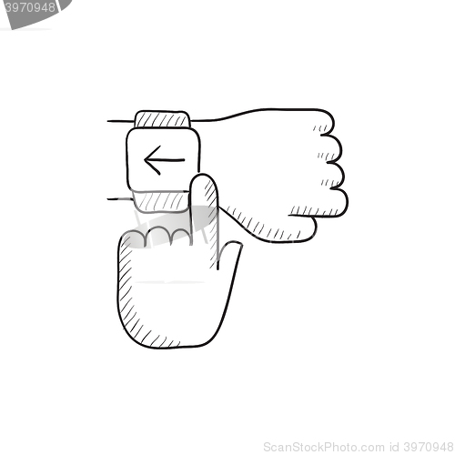Image of Smartwatch sketch icon.