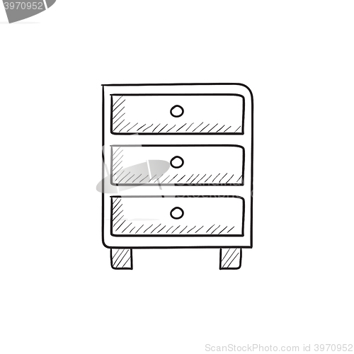 Image of Chest of drawers sketch icon.