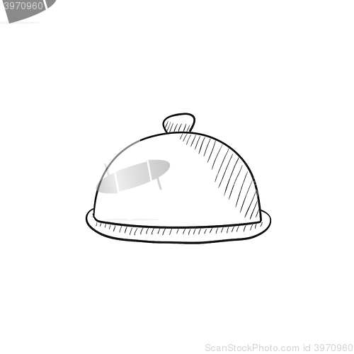 Image of Restaurant cloche sketch icon.