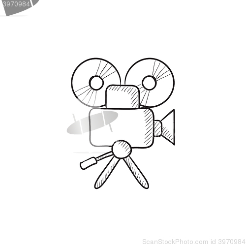 Image of Video camera sketch icon.