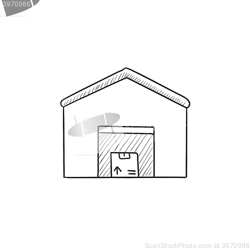 Image of Warehouse sketch icon.