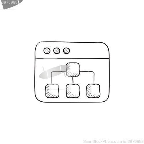 Image of Browser window with folders sketch icon.