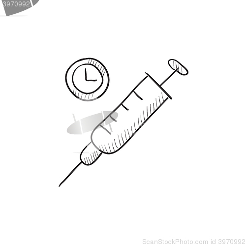 Image of Syringe sketch icon.