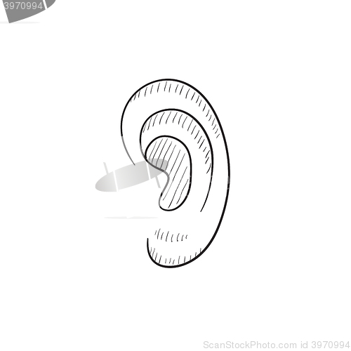 Image of Human ear sketch icon.