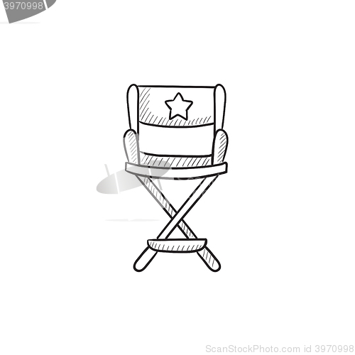 Image of Director chair sketch icon.