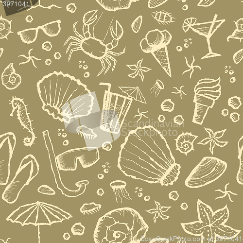 Image of  seamless summer beach pattern