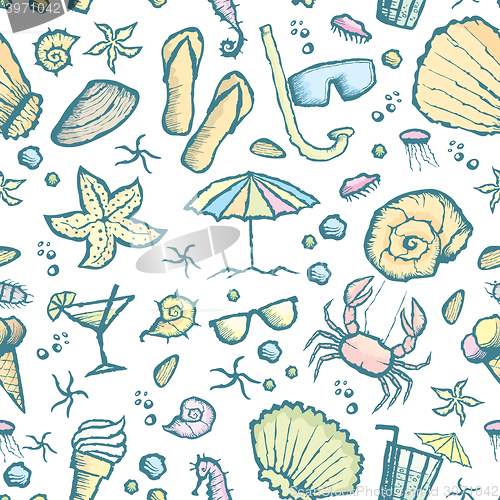 Image of  seamless sea creatures pattern