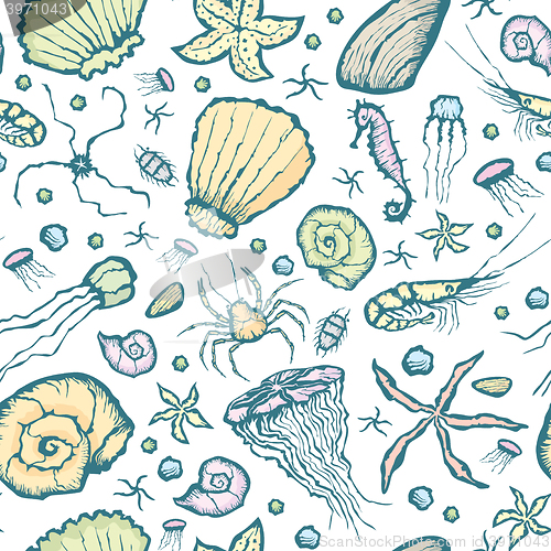 Image of  seamless summer beach pattern