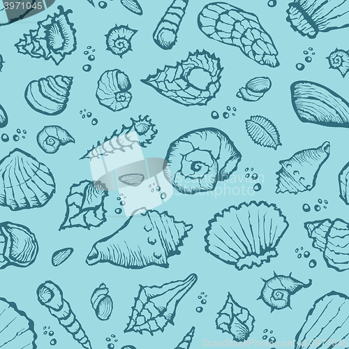 Image of  seamless summer shell pattern