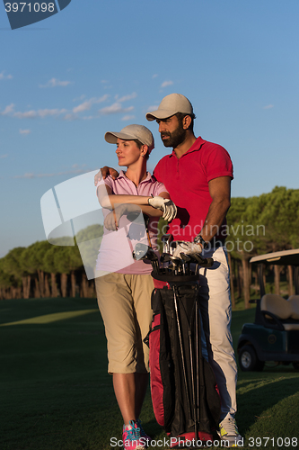 Image of portrait of couple on golf course