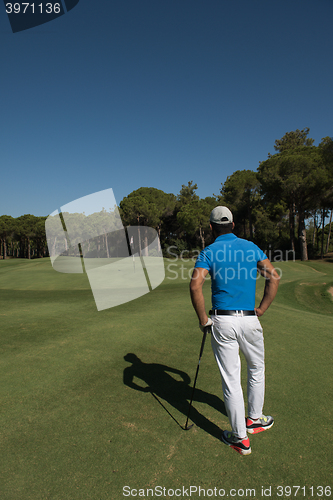 Image of golf player portrait from back