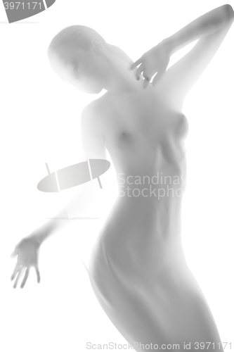 Image of Silhouette of young sexy woman on white background. 