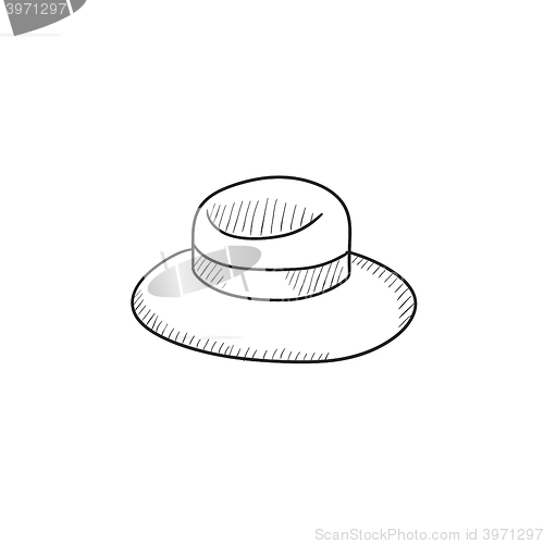 Image of Summer hat sketch icon.