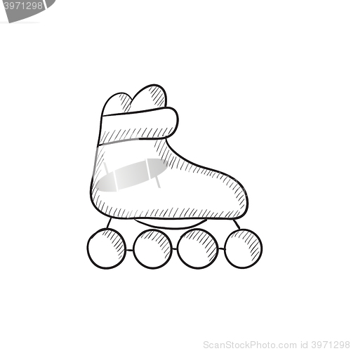 Image of Roller skate sketch icon.