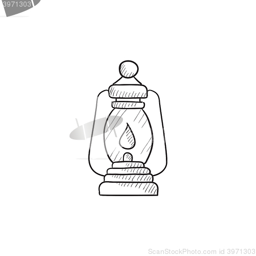 Image of Camping lantern sketch icon.