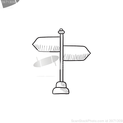 Image of Travel traffic sign sketch icon.