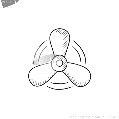 Image of Boat propeller sketch icon.