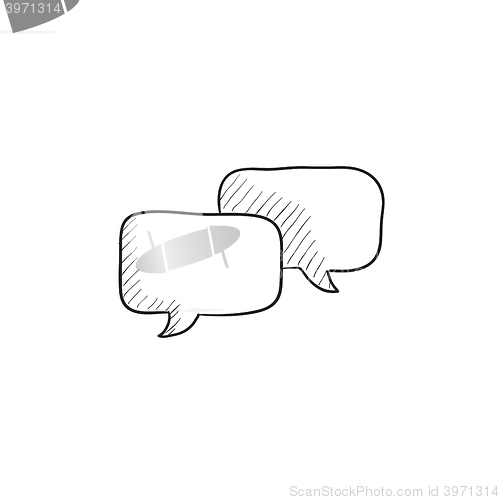 Image of Speech squares sketch icon.