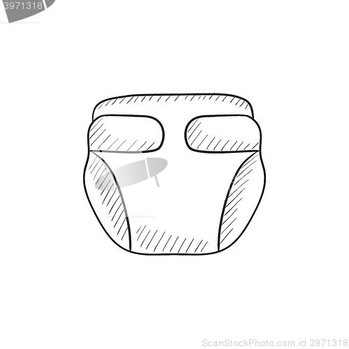 Image of Baby diaper sketch icon.