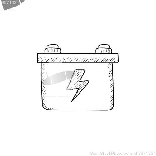 Image of Car battery sketch icon.