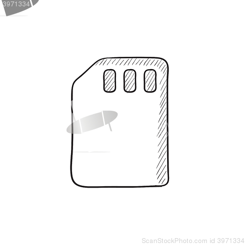 Image of Sim card sketch icon.