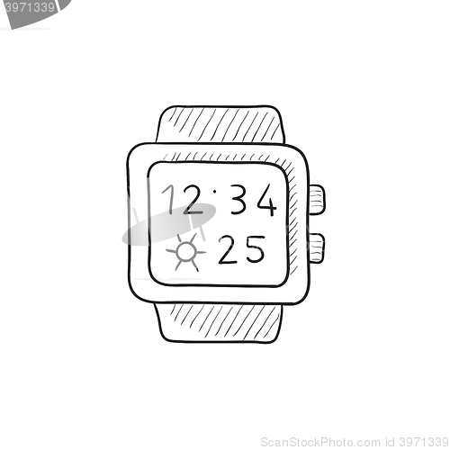 Image of Smartwatch sketch icon.