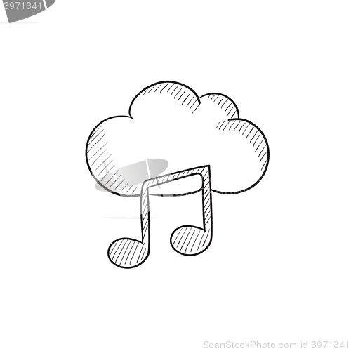 Image of Cloud music sketch icon.