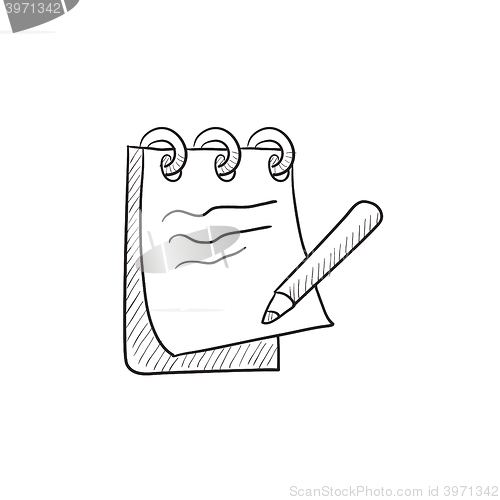 Image of Notepad with pencil sketch icon.