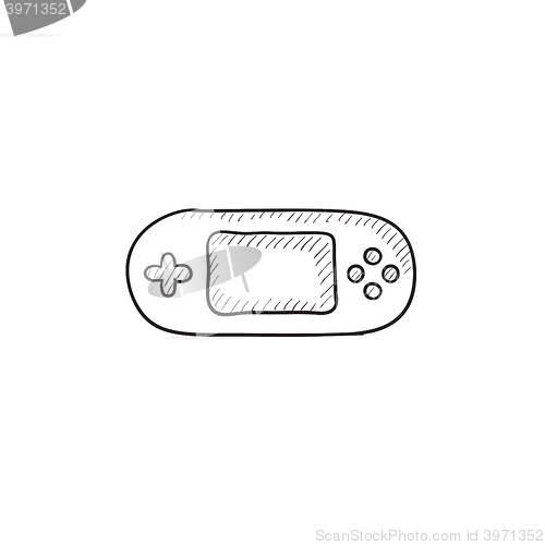 Image of Game console gadget sketch icon.