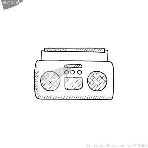 Image of Radio cassette player sketch icon.