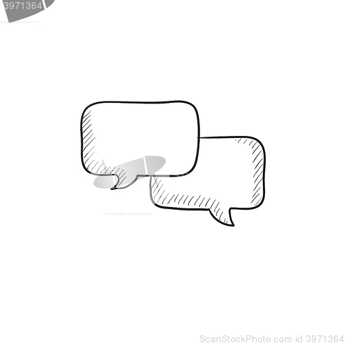 Image of Speech squares sketch icon.
