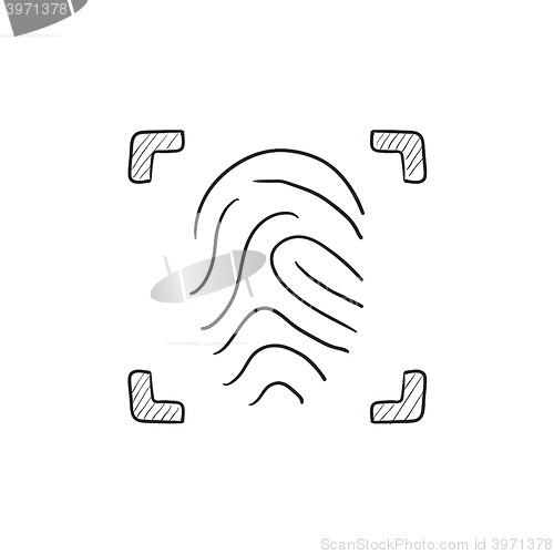 Image of Fingerprint scanning sketch icon.