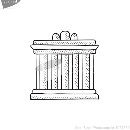 Image of Acropolis of Athens sketch icon.